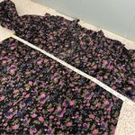 Free People  Meant To Be Blouse Floral Puff Sleeve Top Black Purple Women’s S Photo 8