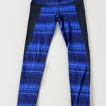 Alo Yoga  Illusion 3 Tribal print leggings Arctic Royalty‎ Blue Black Pant size M Photo 4