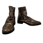 Free People Amarone Ankle Boot Metallic Copper Snakeskin Print Size 38 US 7.5 Photo 2