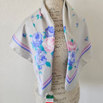 Floral Scarf with Purple and Blue Roses Square Neck Scarf New With Tags Photo 0