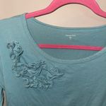 Garnet Hill  light greenish blue  Long Sleeve top shirt woman’s size Medium Photo 1