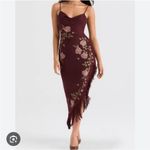 House Of CB HOUSE OF‎ CB 'Eloisa' Wine Embroidered Midi Dress NWOT size S Photo 2