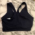 Quince NWT  Women's V Neck Navy Heathered Sports Bra Sz S Photo 3