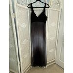 Betsy and Adam Black Silver Ombre Pleated Gown Metallic Empire Waist Dress 14 Photo 15