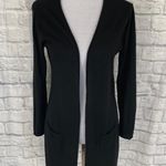 New York & Co. women S open front cardigan w/pouch pockets black Photo 0