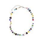 Urban Outfitters  Glass Folk Painted Beaded Bohemian Coastal Necklace Photo 2