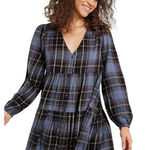 Urban Outfitters  XS Long Sleeve plaid Flannel button up mini dress​​​​​ Photo 0