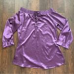 Ashley Stewart silky purple top, size XL Photo 0