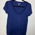 Lilly Pulitzer  Eto Pom Pom Navy Blue Short Sleeve Top Photo 0