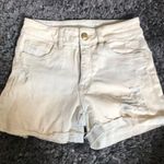 American Eagle  Super Stretch White Washed High Rise Shortie Denim Jeans Shorts 0 Photo 1