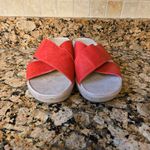 Vionic  Women‎ Sandal Hayden Size 9 Red Leather Slide Shoe Sandals Photo 5