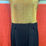 Vintage gold glitter and black lurex jumpsuit Black Size 8 Photo 0