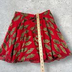 Alice + Olivia  X Donald Robertson Blaise‎ Silk Blend Leopard Lips Red Skirt Sz 2 Photo 5