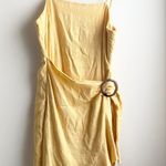 American Eagle Yellow Wrap Skirt Tortoiseshell Buckle Sun Dress Photo 2
