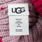 UGG  Chunky Rib Beanie With Leather Logo OS Stripe Cerise Multi $58 Photo 3