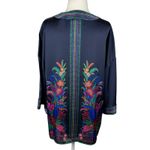DR2 Womens Floral Kimono Sz S/M Multicolor Open Front Boho‎ Colorful Lightweight Blue Photo 1