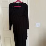 EXPRESS  Black Asymmetrical Midi Dress Event Formal Date Night Photo 3
