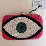 Anthropologie Eye Beaded Box Clutch, Pink Photo 0