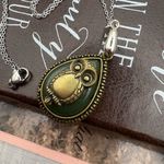 Handmade Owl Pendant Necklace – Vintage Style Teardrop, 18” Stainless Steel  Photo 4