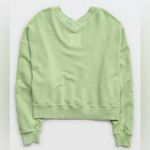 Aerie House Party oversized Cropped sweatshirt in Festive Ticket Green Photo 12