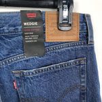 Levi's NEW Premium Wedgie High Rise Tapered Leg Frayed Hem Blue Jeans Women's 30 Photo 6