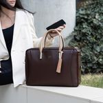 La Mansio One coffee brown luxury 3 in 1 laptop travel backpack tote Photo 7