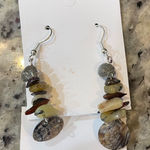 Earthy Stone Drop Earrings Gray Photo 0