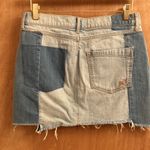EXPRESS  patch work distressed cut off style woman’s size 4 denim skirt Photo 5