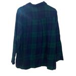 Old Navy The Classic Shirt Women’s XXL | Blue & Green Plaid Button-Down Photo 3
