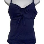 Lands' End Navy Blue Spaghetti Strap Tie Front Tankini Swimsuit Size 8 EUC #2452 Photo 0