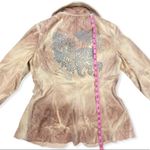 Bebe Vintage  Velvet Blush Tie Dye Paisley Single Button Blazer Photo 13