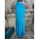 dress 100% silk swirl blue drop waist Size 10 Photo 7