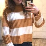 American Eagle Outfitters Striped Crop Top Yellow Photo 0