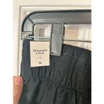 Abercrombie & Fitch black sz M linen wide leg pants w stretchy back linen & cott Photo 3