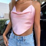 Isabelle's Cabinet Pink Satin Cowl Neck Top Photo 0