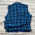 Ice silk plaid sleeveless wrap top vintage size medium Green Photo 2