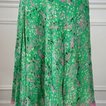 Vintage Y2K BCBG MaxAzria 100% Silk Handkerchief Hem Low Rise Midi Skirt $138 M Green Size M Photo 0