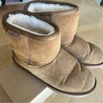 Minnetonka Camel Short Leather Boots Fur Lined Photo 4