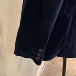 Perry Ellis Navy Blue Velvet Cotton Personal Women’s Size 14 Large Structured Blazer Jacket Photo 4