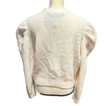 Marc New York  Women's Pleated Puff Sleeve Cable Knit Sweater Ivory Size XL NWT Photo 3