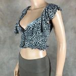 ZARA Ruffled Off Shoulder Animal Print Crop Top Size XS Photo 9