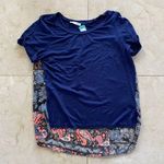 Honey Punch NWT $65 Sz Large Paisley Navy Blue Blouse Photo 0