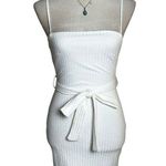 Saints + Secrets  White Ribbed Knit Mini Dress Small | Graduation Bachelorette Photo 0