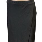 EXPRESS Black Wrap Front Slit Modest Maxi Elastic Waist Skirt Womens Medium Photo 3