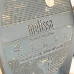 Melissa  Sandals Women Sz 6 Black Honey Chrome Jelly Metallic T-Strap Gold Photo 7