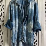 Cloth & Stone Anthropologie Blue Denim Bleach Dyed Tunic Photo 0