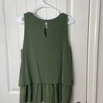Banana Republic women’s dark olive green stretch ruffle layered blouse tank top Photo 5