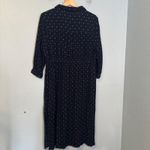 Mauvette Shirt Dress Blue Print 3/4 Sleeve Boho Button Down‎ Size XL Office Prep Photo 6