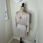 NTM: Silver Sequin Mini Dress Surplice V Photo 14