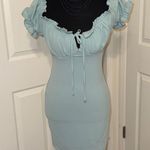 Papaya  Light Blue Ruffled Mini Dress Photo 0
